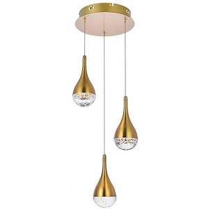 Copper Beech Covert - 15W 3 LED Pendant In Modern Style-9 Inches Tall and 10 Inches Wide - 1305335