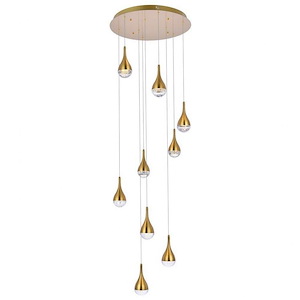 Copper Beech Covert - 45W 9 LED Chandelier In Modern Style-9 Inches Tall and 24 Inches Wide - 1305367