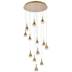Copper Beech Covert - 65W 13 LED Chandelier In Modern Style-9 Inches Tall and 30 Inches Wide - 1305208
