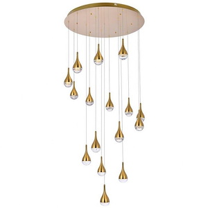Copper Beech Covert - 80W 16 LED Chandelier In Modern Style-9 Inches Tall and 36 Inches Wide - 1305458