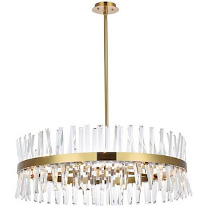 Drayton Mill - 16 Light Round Chandelier In Modern Style-12 Inches Tall and 36 Inches Wide - 1305123