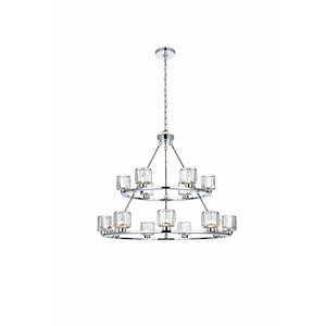 Chalk Leaze - 15 Light Chandelier-29 Inch Tall and 36 Inch Wide - 1382237