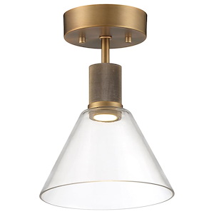 Risir Avenue 9W 1 LED 8 Inch Wide Semi Flush Mount - 1416079