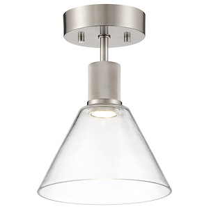 Risir Avenue 9W 1 LED 8 Inch Wide Steel Semi Flush Mount - 1416080