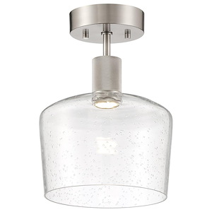Risir Avenue 9W 1 LED 9 Inch Wide Steel Semi Flush Mount - 1416086