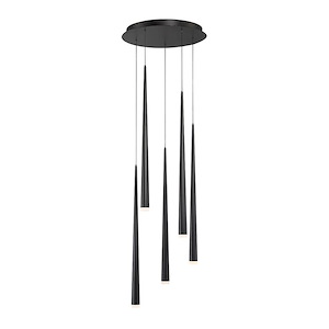 Brendon Meadow-38W 5 LED Round Chandelier in Modern Style-17 Inches Wide by 28 Inches High - 1387183