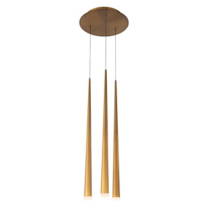 Brendon Meadow-23W 3 LED Round Chandelier in Modern Style-12 Inches Wide by 28 Inches High - 1387181