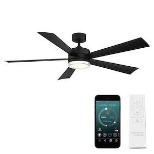 Hollybush Poplars-60 Inch 5 Blade Ceiling Fan with LED Light Kit and Remote Control in Transitional Style-60 Inches Wide by 14 Inches High - 1387411