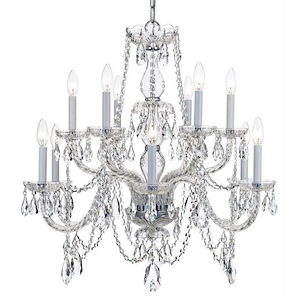 Crystal - Twelve Light 2-Tier Chandelier in Classic Style - 31 Inches Wide by 26 Inches High - 1147700