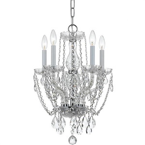 Crystal - Five Light Chandelier in Classic Style - 14 Inches Wide by 20 Inches High - 1150892