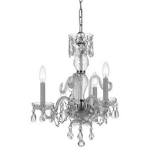 Crystal - Three Light Mini Chandelier in Classic Style - 16 Inches Wide by 18 Inches High - 1145717