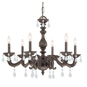 Queen Garth - Six Light Chandelier in Traditional and Contemporary Style - 28 Inches Wide by 21 Inches High - 1149074