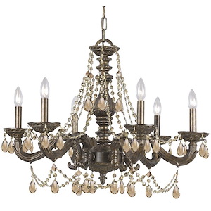 Queen Garth - Six Light Chandelier in Traditional and Contemporary Style - 28 Inches Wide by 22 Inches High - 1152814
