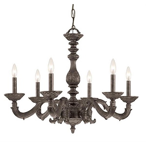 Queen Garth - Six Light Chandelier in Minimalist Style - 28 Inches Wide by 21 Inches High - 1152507