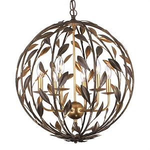 Crosby Lodge - 6 Light Chandelier in Timeless Style - 21 Inches Wide by 24.5 Inches High - 1147163