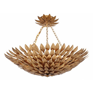 Crosby Lodge - Six Light Semi-Flush Mount in Traditional and Contemporary Style - 24.5 Inches Wide by 11 Inches High - 1151020