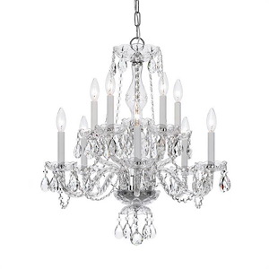 Crystal - Ten Light 2-Tier Chandelier in Traditional and Contemporary Style - 23 Inches Wide by 25 Inches High - 1148111