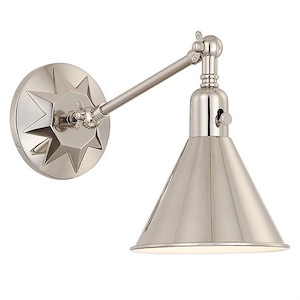 Steel 1 Light Swing Arm Wall Sconce in Contemporary Style with Metal Shade-11 Inches H x 7 Inches W - 1152917