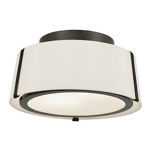 Nicholas Vale - Two Light Flush Mount in Traditional and Contemporary Style - 12 Inches Wide by 6 Inches High - 1147063