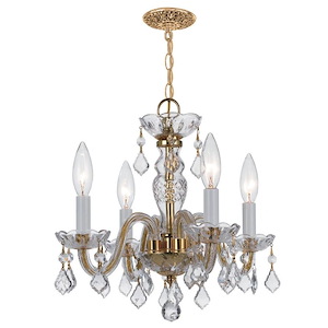 Crystal - Four Light Mini Chandelier in Traditional and Contemporary Style - 15 Inches Wide by 12 Inches High - 1149126
