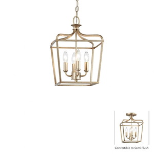 Elizabeth Chase - 4 Light Convertible Pendant in Traditional Style - 15 inches tall by 10 inches wide - 1319732