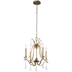 Elizabeth Chase - Chandelier 4 Light Brio Gold in Traditional Style - 22 inches tall by 18 inches wide - 1319032