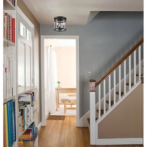 3 Light Semi-Flush Mount-Transitional Style with Traditional and Contemporary Inspirations-14 inches tall by 12.5 inches wide - 1096558