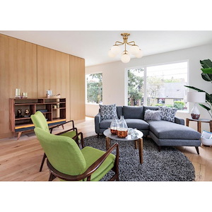 Ashfield Gate - 6 Light Semi-Flush Mount In Mid-Century Modern Style-18.25 Inches Tall and 24 Inches Wide - 1110489