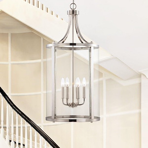 6 Light Medium Foyer-Transitional Style with Traditional and Contemporary Inspirations-34 inches tall by 16 inches wide - 1096556