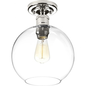 Howe By-Pass - Close-to-Ceiling Light - 1 Light - Sphere Shade in Coastal style - 10 Inches wide by 12.63 Inches high - 1408182
