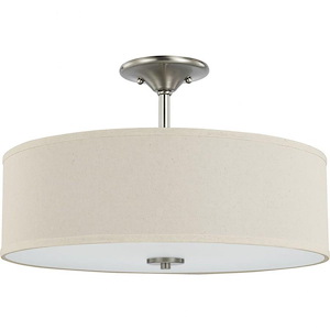 Mary Woodlands - Close-to-Ceiling Light - 3 Light - Drum Shade in Farmhouse style - 18 Inches wide by 11.5 Inches high - 1408071