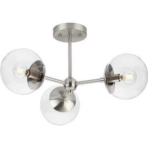 Pit Lane - 3 Light Flush Mount In Mid-Century Modern Style-10.62 Inches Tall and 22 Inches Wide - 1407046