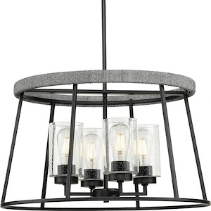 Wood Hall - 4 Light Chandelier In Rustic Style-14 Inches Tall and 24 Inches Wide - 1408529