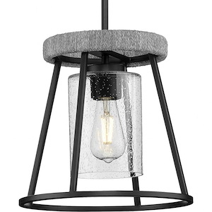 Wood Hall - 1 Light Pendant In Rustic Style-11.5 Inches Tall and 12 Inches Wide - 1408844
