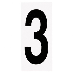 Address Light Numbers - Number 3 - 2.25 Inches wide by 5 Inches high - 1407751