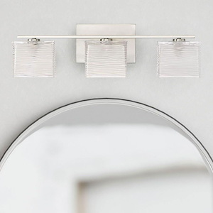 Kiln Wood 3 Light Transitional Bathroom Light Fixture - 1246261