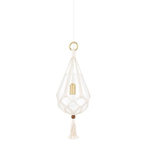 Crofters Ride-1 Light Small Pendant in Bohemian Style-10 Inches Wide by 22 Inches High - 1249295