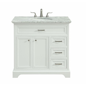 Lawn Brow - 36 Inch 3 Drawer Rectangle Single Bathroom Vanity Sink Set - 1300457
