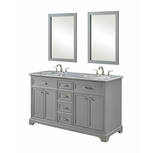 Lawn Brow - 60 Inch 4 Drawer Double Rectangle Bathroom Vanity Sink Set - 1300348