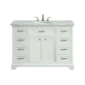 Lawn Brow - 48 Inch 8 Drawer Rectangle Single Bathroom Vanity Sink Set - 1300359