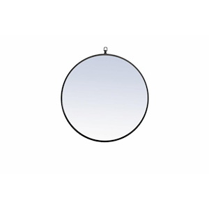 Rilstone Road - Metal Frame Round Mirror With Decorative Hook-24 Inches Tall and 24 Inches Wide - 1300243