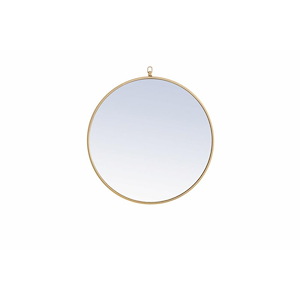 Rilstone Road - Metal Frame Round Mirror With Decorative Hook-24 Inches Tall and 24 Inches Wide - 1300287