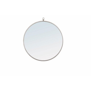 Rilstone Road - Metal Frame Round Mirror With Decorative Hook-24 Inches Tall and 24 Inches Wide - 1300189