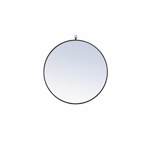 Rilstone Road - Metal Frame Round Mirror With Decorative Hook-28 Inches Tall and 28 Inches Wide - 1300203