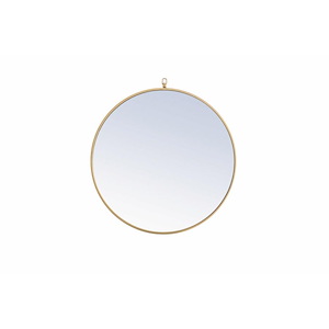 Rilstone Road - Metal Frame Round Mirror With Decorative Hook-28 Inches Tall and 28 Inches Wide - 1300263