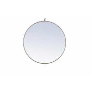 Rilstone Road - Metal Frame Round Mirror With Decorative Hook-28 Inches Tall and 28 Inches Wide - 1300204