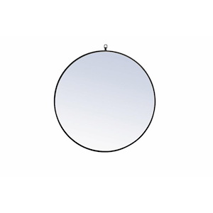 Rilstone Road - Metal Frame Round Mirror With Decorative Hook-32 Inches Tall and 32 Inches Wide - 1300565