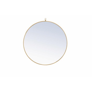 Rilstone Road - Metal Frame Round Mirror With Decorative Hook-32 Inches Tall and 32 Inches Wide - 1300299