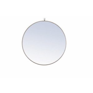 Rilstone Road - Metal Frame Round Mirror With Decorative Hook-32 Inches Tall and 32 Inches Wide - 1300265