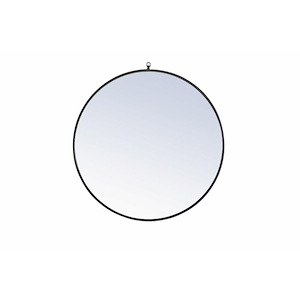 Rilstone Road - Metal Frame Round Mirror With Decorative Hook-36 Inches Tall and 36 Inches Wide - 1300205
